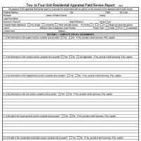 Two-to-Four Unit Residential Appraisal Field Review Report Form 2000A